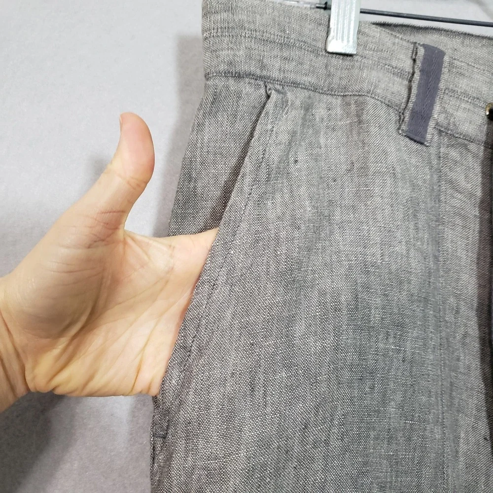 Madda Fella Mens M Linen Pants Gray Drawstring Beach Casual Minimalist Coastal
